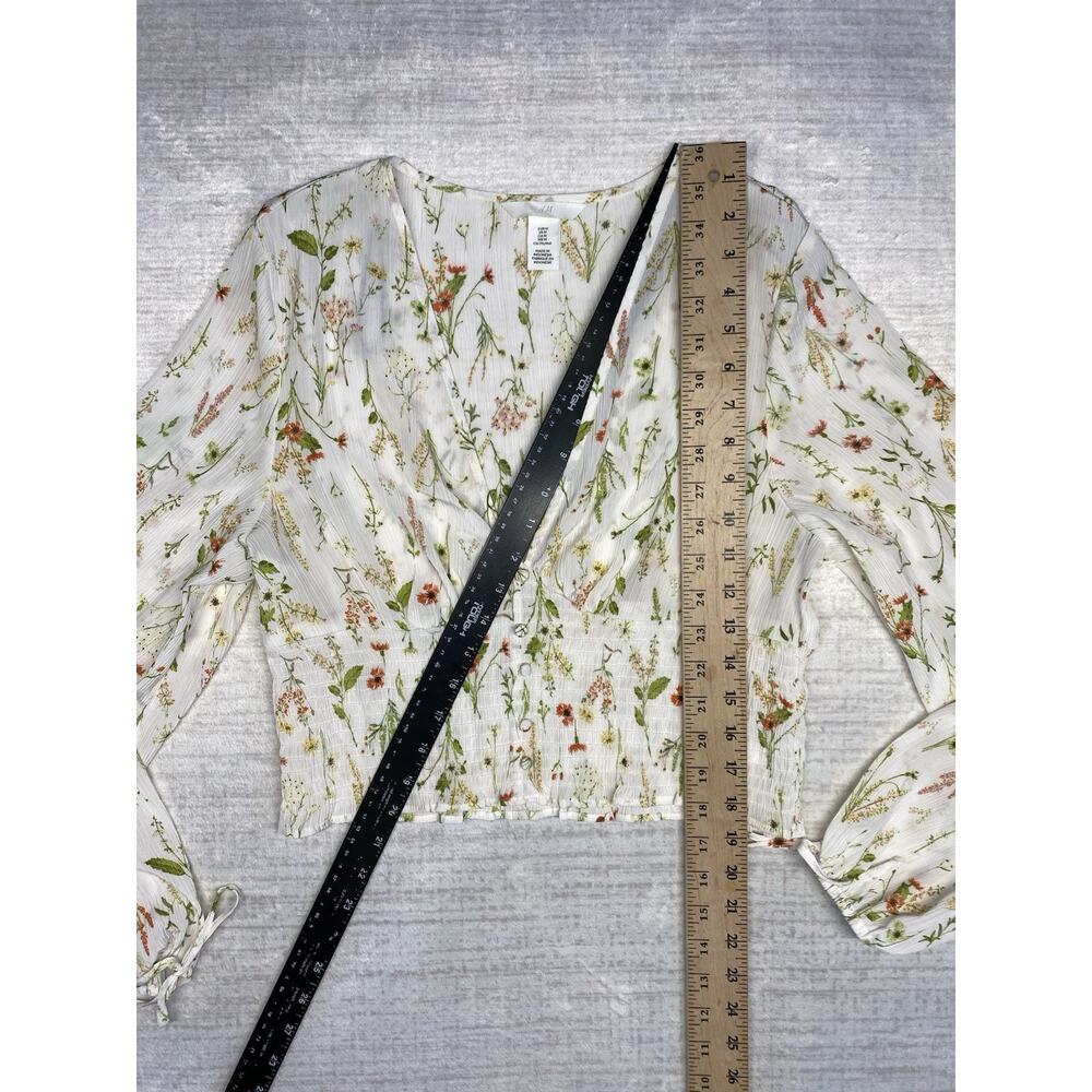 H&M Blouse Womens Medium Lightweight Floral Boho Chic Fairy Romantic Ethereal - Picture 8 of 13